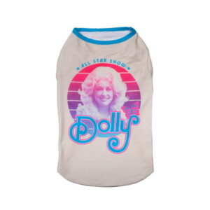 Doggy Parton, Dog Clothes, All-Star Show Dolly Dog T-Shirt, White, L