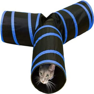 Purrfect Feline – 3 Way Cat Tunnel and Crinkle Cat Toy – Interactive Cat Toy with Cat Ball Included – Kitten Toys & Cat Supplies for Indoor Cats, Ferrets, Rabbits or Small Dogs