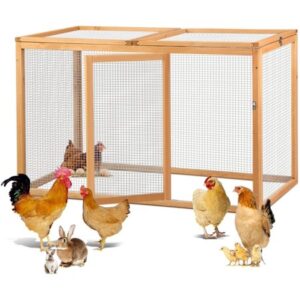 Magshion 24″ Lx28 H Wooden Pet Extreme Hen House Chicken Rabbit Hutch Pet Cage Wood Small Animal Poultry Outdoor Cage with Front Door