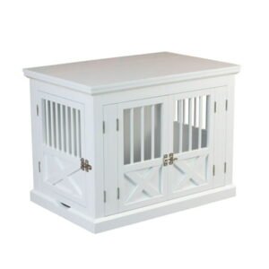Zoovilla Triple Door Dog Crate, White, Medium, 30.63″L x 20.39″W x 23.23″H