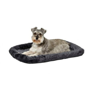 MidWest Homes For Pets QuietTime Plush Bolster Dog Bed / Ideal for Dog Crates