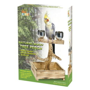 Penn-Plax Bird-Life Natural Wood Tree Perch for Small and Medium Birds