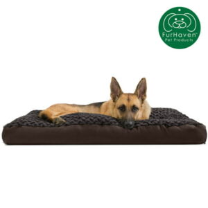 FurHaven Pet Products | Deluxe Plush Pillow Pet Bed for Dogs & Cats, Chocolate, Extra Large