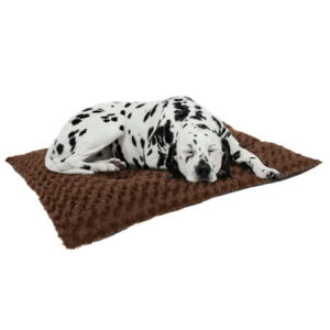 Dog Bed – 42×26 Large Pet Pillow and Crate Pad with Faux Fur Sleep Surface and Non-Slip Bottom – Machine Washable Dog Bed by PETMAKER (Brown)