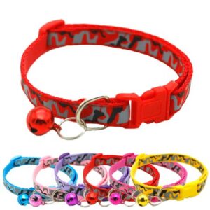 Bellaven Set of 6 Puppy Collars,Cat Collar with Bell, Adjustable Soft Nylon Collars, Solid & Safe Collars for Dogs