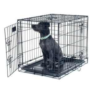 Petmaker Double Door Dog Crate, Black, Small, 30″L