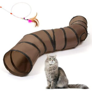 Naler Pet Toys S Shaped Pet Tunnel Collapsible Cat Play Tube for Kitty Rabbit Puppy Exercise Entertainment and Run