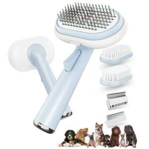 CIICII 5 in 1 Dog Brush and Cat Brush, Pet Grooming Comb, Self Cleaning Slicker Brush, Shedding and Grooming Tool for Pets