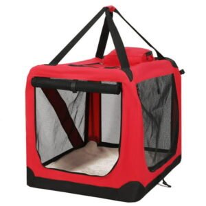 Dog Carrier Car Cat Travel Pet Bag With Soft Handle Oxford Fabric Red L 32″x23″x23″ Bbonlinedress