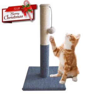 PinkSheep 20″ Cat Scratching Post, Cat Scratcher Pole Tower with Sisal Toy Board Pad for Indoor Cats