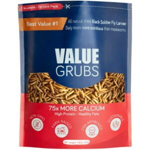 Value Grubs Soldier Fly Grubs 4-Pound Bag, High Calcium and Protein Feed