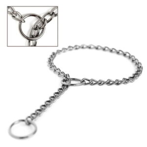 Mighty Paw Gun Metal Chain Slip Collar, Cinch Dog Collar, Choke Chain Metal Collar