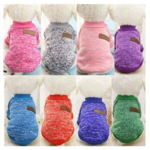 Dog Sweater, Stretchy Pullover Knitwear Dog Coat Jacket, Soft Thickening Warm Pup Dog Knitwear Sweatershirt, Windproof Winter Dog Coat Apparel Outfit with Leash Hole for Small Medium Dogs Cats