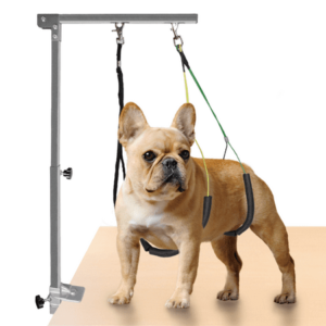 Petbobi Dog Grooming Arm with Clamp 40″ Height Adjustable Foldable with Loop Overhead Pet Grooming Harness Hammock Stand Table Holder for Small Medium Large Dogs Cats, Silver