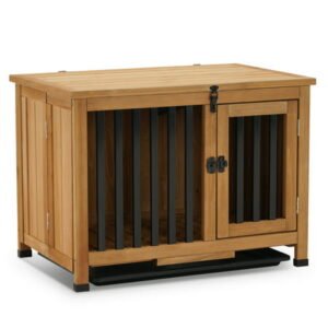 Lovupet Wooden Portable Foldable Pet Crate Indoor Outdoor Dog Kennel Pet Cage with Tray 0651
