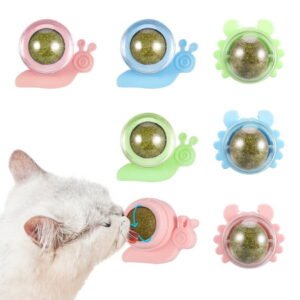 Taihexin 6 Pcs Catnip Wall Ball, Edible Cat Licking Toy, Rotatable Indoor Interactive Cat Chew Toy, Cat Bite Toy for Cat Kitten Teeth Cleaning Relieve Cat Anxiety