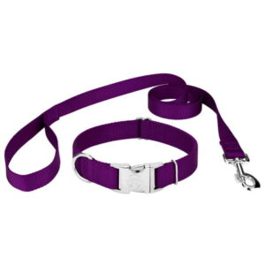 Country Brook Petz® Premium Nylon Dog Collar and Leash – Purple, Large