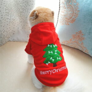 Yesbay Merry Christmas Pet Puppy Dog Clothes Tree Snowflake Coat Apparel Hoodie Costume