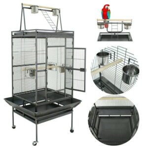 ZENY 68″ Bird Cage Wrought Iron Flight Cage W/Stand Perch Pet Supplies