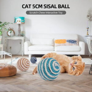 Htovila Cat Toy Sisal Ball 5CM Cat Scratch Chew Interactive Toy for Cat Pet