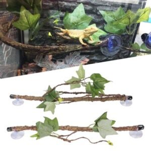 FAGINEY Reptile Branch Decoration,Reptile Corner Branch Terrarium Plant Decoration With Suction Cups For Amphibian Lizard Snake Climbing,Terrarium Plant Decoration