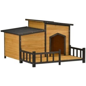HISTOYE Wooden Dog Houses Weatherproof for Small Dog Medium Dog Large Dogs Outdoor Dog Kennel with Raised Feet