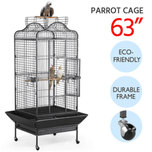 Easyfashion 63” H Open Playtop Extra Large Birdcage Parrot Cage Black