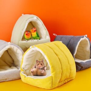 Shulemin Hamster Nest,Hamster Nest Big Space Padded Scratch-resistant Breathable Keep Warm Cotton Soft Small Animal Sleeping Hamster House for Pet Cage