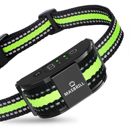MASBRILL Dog Bark Collar Waterproof No Shock Collar Rechargeable Anti Bark Collar, No Bark Collar for Medium Large Dogs,