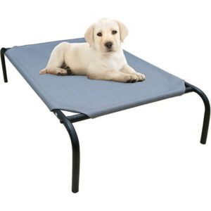 PHYEX Elevated Dog Bed, Raised Cooling Pet Cat Bed, 33″ L x 19″ W x 7.5″ H((S, Grey)