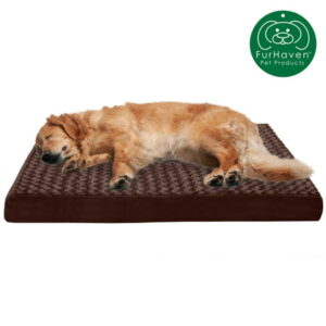 FurHaven Pet Products | Deluxe Orthopedic Ultra Plush Mattress Pet Bed for Dogs and Cats, Chocolate, Jumbo