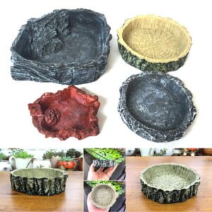 Windfall Reptile Feeding Bowl Food Water Dish Resin Bowl for Turtle Gecko Snake Pet Breeding Tray