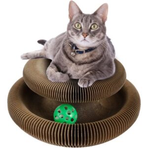 Magic Organ Cat Scratching Board Thickened Durable Cat Scratcher Toys Foldable Cat Grinding Claw Scratching Board Cat Grinding Bed Cats Interactive Toys for Pet Kittens