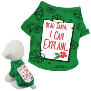 Yesbay Christmas Pet Puppy Cat Dog Clothes Cute Costume Letters Printed T-shirt Apparel,M