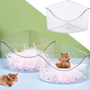 Pet Enjoy Hamster Sand Bathroom,Transparent Hamster Bathroom Plastic Sand Bath Container Hamster Sandbox Hamster Cage Accessories for Small Pet Animals Playing Sleeping