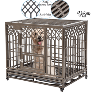 SMONTER Heavy Duty Dog Crate Y Shape Strong Metal Kennel for Large Dogs