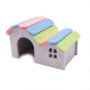 Small Animals House Hamster Wooden Hideout Nesting Habitat for Golden Bears