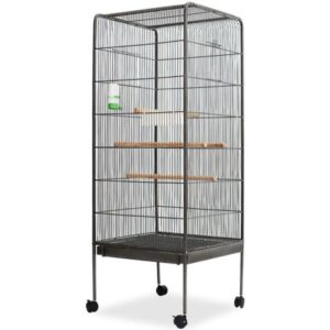 Luuyoney Bird Cage Black 21.3″x21.3″x57.5″ Steel