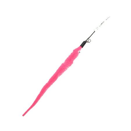 50PCS Pet Cat Dogs Toys Funny Interactive Plush Toy Caterpillar Feather Stick Wand Replacement Head