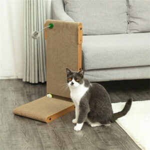 Pefilos Cat Scratching Post Cardboard Toy Cat Scratcher Lounge Scratch Pad with Catnip Cat Bed Couch, Brown