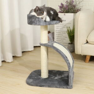 Clearance! Cat Tree Sisal-Covered Scratching Post and Pad, Cat Activity Center for Kittens Grey