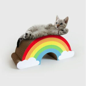 Suck UK | Cat Scratcher Rainbow | Cat Toys | Cardboard Cat Scratch Pad | Cat Scratching Posts | Cat Supplies