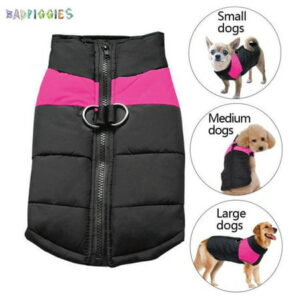 BadPiggies Waterproof Cold-proof Dog Warm Vest Jacket Coat Winter Clothes for Small Medium Large Dogs Pets (M, Pink)