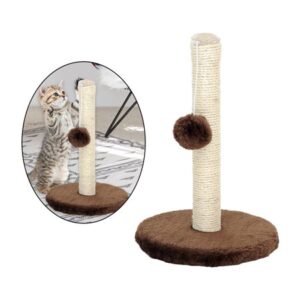 12” Stable Cat scratching Scratcher Pole Scratcher Dangling Ball Scratch Poles Kittens Adult Cats Interactive Toy – Grey