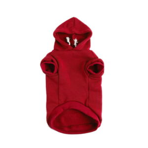 Dog Sweatshirt Hooded Pet Spring/Fall/Winter Clothes Warm Coat Red M