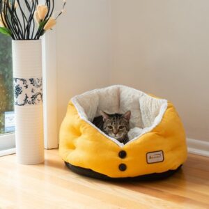 Armarkat Cat Bed Model C75HMB/MH Gold Waffle and White