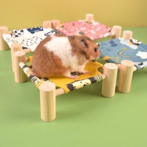 GXSR 1 Set Small Animal Floral Print Breathable Bed Pet Hammock Dwarf Hamster Gerbil Mouse House Nest