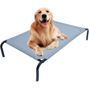 PHYEX Elevated Dog Bed, Raised Cooling Pet Cat Bed, 50.5″ L x 30.5″ W x 7.8″ H(L, Grey)