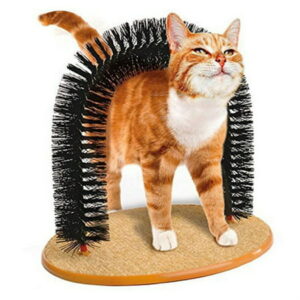 Cat Arch Self Groomer Massager with Catnip Cat Toy Pet Grooming Scratcher Brush Mountdog Groom Toy Cat Back Scratching Tool