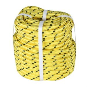 hostic 1/2In x 100FT Arborist Bull Rope Double Braid Polyester Rigging Hoisting Line High Strength Tree Climbing Rope,Yellow & Black